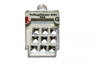 dżety termo- 8mm srebrne kwadraty