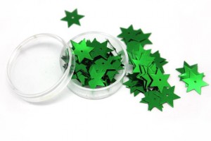 cekiny gwiazdki 13mm - zielone