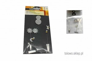 dekoracje metalowe samoprzylepne - kwiatki
