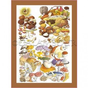 papier do decoupage 'u CAL  066 F - grzyby