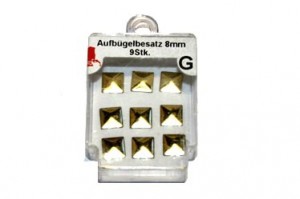 dżety termo- 8mm złote kwadraty