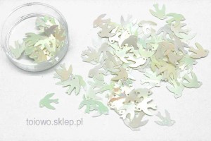 cekiny ptaki 10mm - opalizujące