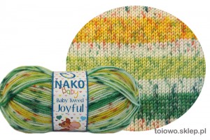 włóczka Nako Baby Tweed Joyful - zielona