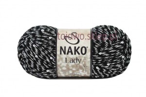 włóczka Nako Lady - czarno-srebrna