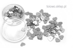 cekiny serca 7mm - srebrne