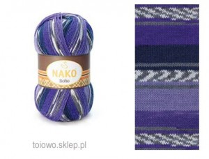 włóczka Nako Boho 81259 w tonacji fioletowo-szarej
