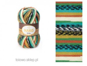 włóczka Nako Boho 81263 w tonacji żółto-zielonej