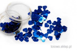 cekiny serca 7mm - niebieskie
