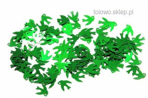 cekiny ptaki 10mm - zielone