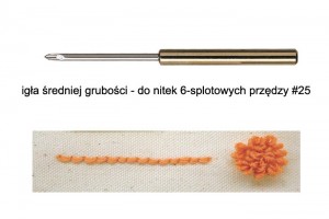 igła tkacka zapasowa -  średniej grubości, do nici 6-splot