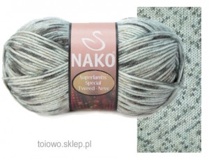 włóczka Nako Superlambs Special Tweed-New - szary melanż