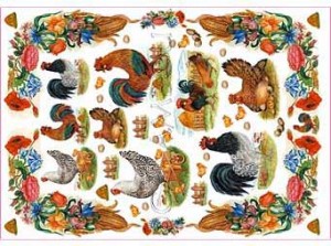 papier do decoupage 'u CAL  009 EASY - kury i koguty