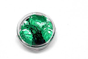 cekiny listki 18mm - zielone